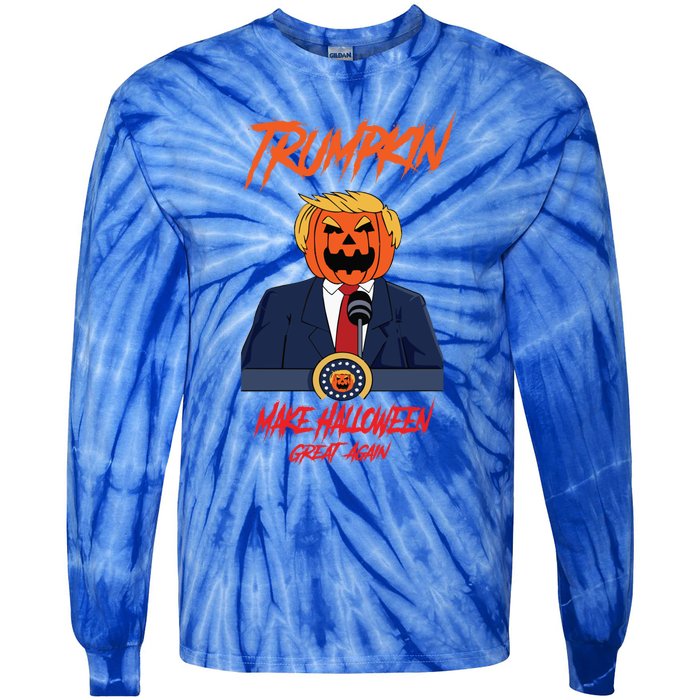 Trumpkin Make Halloween Great Again Funny Great Gift Tie-Dye Long Sleeve Shirt