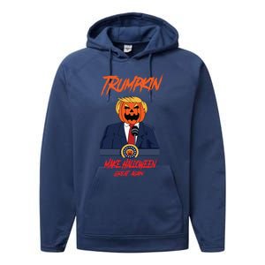 Trumpkin Make Halloween Great Again Funny Great Gift Performance Fleece Hoodie