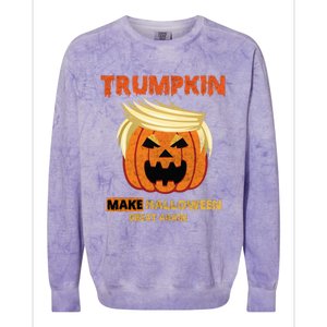 Trumpkin Make Halloween Great Again Funny Gift Funny Gift Colorblast Crewneck Sweatshirt