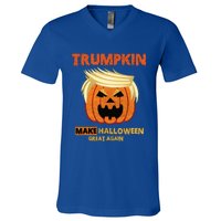 Trumpkin Make Halloween Great Again Funny Gift Funny Gift V-Neck T-Shirt