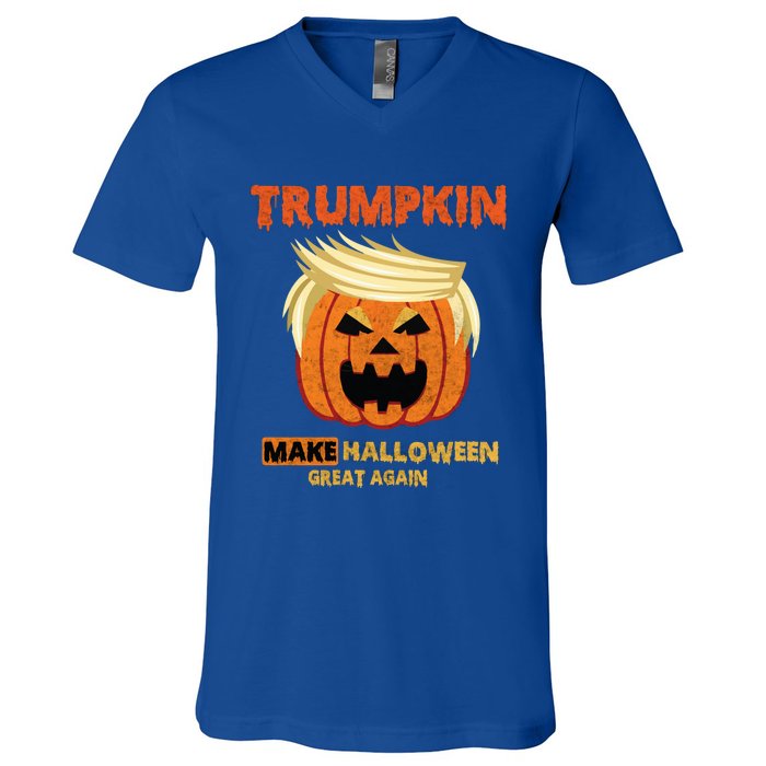 Trumpkin Make Halloween Great Again Funny Gift Funny Gift V-Neck T-Shirt