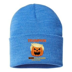 Trumpkin Make Halloween Great Again Funny Gift Funny Gift Sustainable Knit Beanie