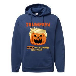 Trumpkin Make Halloween Great Again Funny Gift Funny Gift Performance Fleece Hoodie