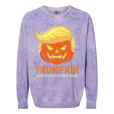 Trumpkin Make Halloween Great Again Funny Pumpkin Family Colorblast Crewneck Sweatshirt