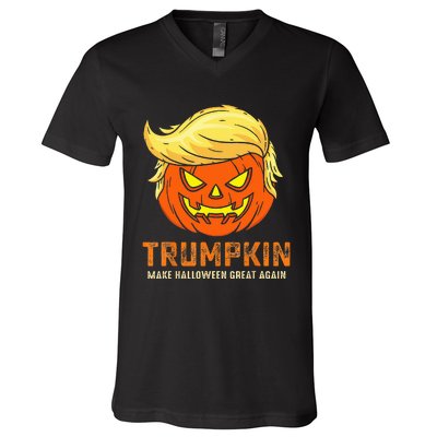 Trumpkin Make Halloween Great Again Funny Pumpkin Family V-Neck T-Shirt