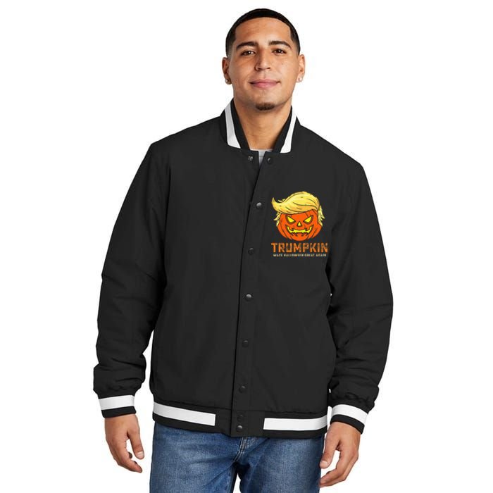 Trumpkin Make Halloween Great Again Funny Pumpkin Family Insulated Varsity Jacket