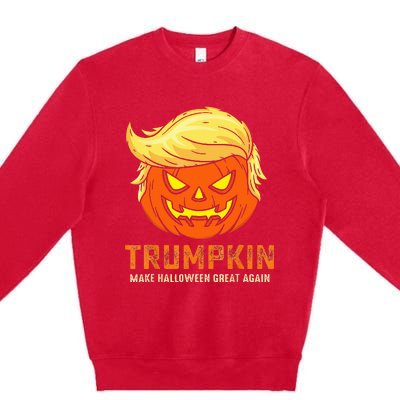 Trumpkin Make Halloween Great Again Funny Pumpkin Family Premium Crewneck Sweatshirt