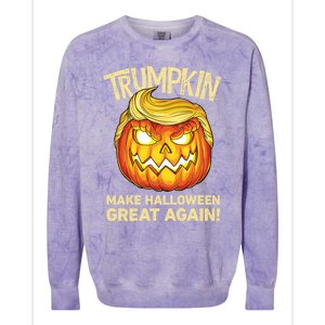 Trumpkin Make Halloween Great Again Funny Trump Pumpkin Cute Gift Colorblast Crewneck Sweatshirt