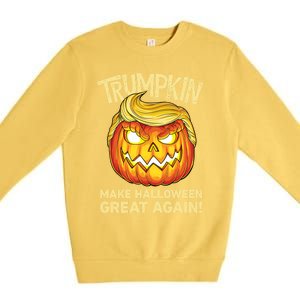 Trumpkin Make Halloween Great Again Funny Trump Pumpkin Cute Gift Premium Crewneck Sweatshirt