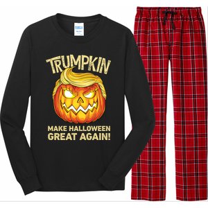 Trumpkin Make Halloween Great Again Funny Trump Pumpkin Cute Gift Long Sleeve Pajama Set