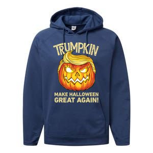 Trumpkin Make Halloween Great Again Funny Trump Pumpkin Cute Gift Performance Fleece Hoodie