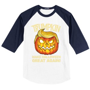 Trumpkin Make Halloween Great Again Funny Trump Pumpkin Cute Gift Baseball Sleeve Shirt