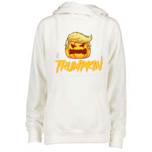 Trumpkin Make Halloween Great Again Funny Trump Pumpkin Gift Womens Funnel Neck Pullover Hood