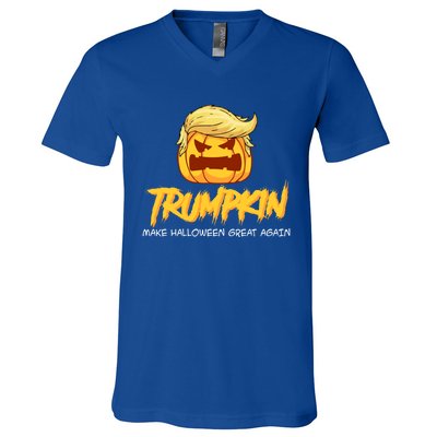 Trumpkin Make Halloween Great Again Funny Trump Pumpkin Gift V-Neck T-Shirt