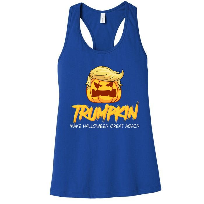 Trumpkin Make Halloween Great Again Funny Trump Pumpkin Gift Women's Racerback Tank