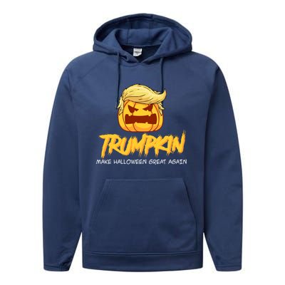 Trumpkin Make Halloween Great Again Funny Trump Pumpkin Gift Performance Fleece Hoodie