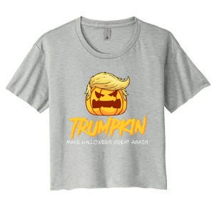 Trumpkin Make Halloween Great Again Funny Trump Pumpkin Gift Women's Crop Top Tee