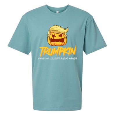 Trumpkin Make Halloween Great Again Funny Trump Pumpkin Gift Sueded Cloud Jersey T-Shirt