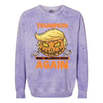 Trumpkin Make Halloween Great Again Funny Trump Gift Colorblast Crewneck Sweatshirt