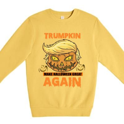 Trumpkin Make Halloween Great Again Funny Trump Gift Premium Crewneck Sweatshirt