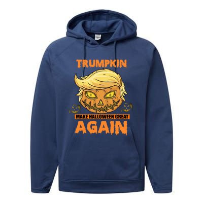 Trumpkin Make Halloween Great Again Funny Trump Gift Performance Fleece Hoodie