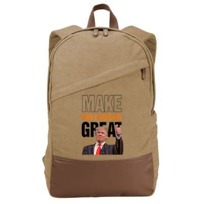 Trump Make Halloween Great Again Pro Trump 2024 Halloween Cotton Canvas Backpack