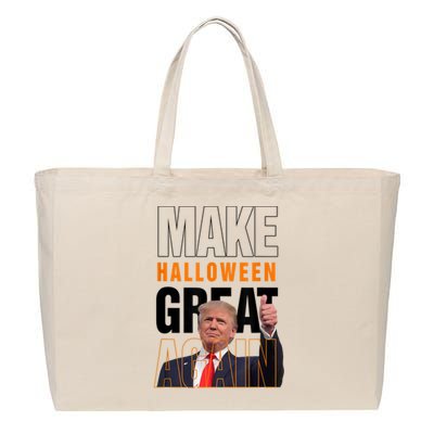 Trump Make Halloween Great Again Pro Trump 2024 Halloween Cotton Canvas Jumbo Tote