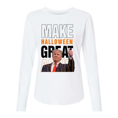 Trump Make Halloween Great Again Pro Trump 2024 Halloween Womens Cotton Relaxed Long Sleeve T-Shirt