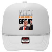 Trump Make Halloween Great Again Pro Trump 2024 Halloween High Crown Mesh Back Trucker Hat