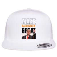 Trump Make Halloween Great Again Pro Trump 2024 Halloween Flat Bill Trucker Hat