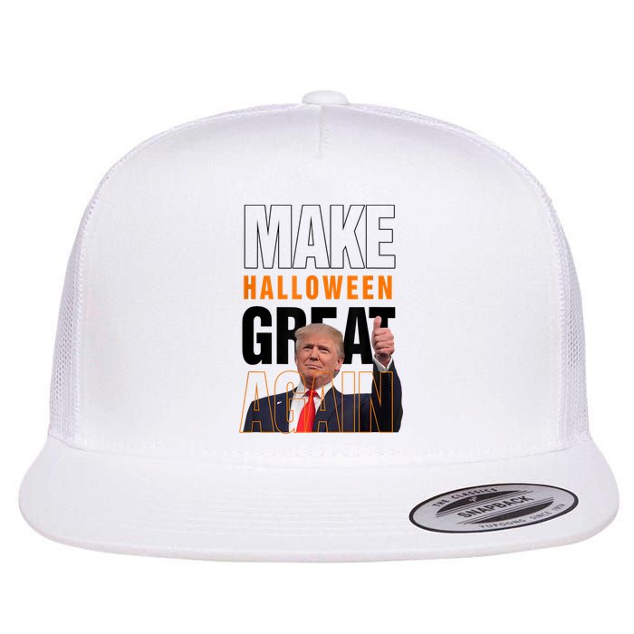 Trump Make Halloween Great Again Pro Trump 2024 Halloween Flat Bill Trucker Hat