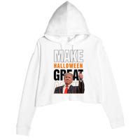 Trump Make Halloween Great Again Pro Trump 2024 Halloween Crop Fleece Hoodie