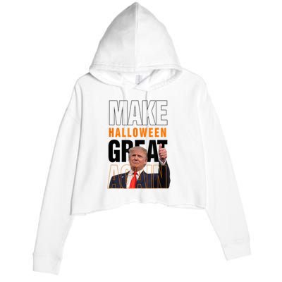 Trump Make Halloween Great Again Pro Trump 2024 Halloween Crop Fleece Hoodie