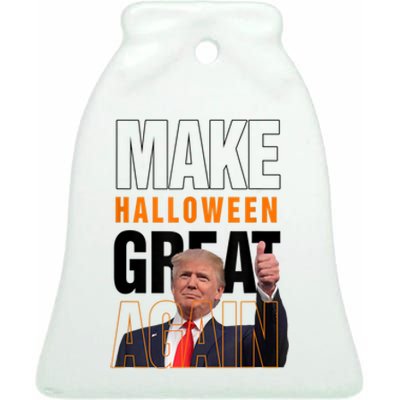 Trump Make Halloween Great Again Pro Trump 2024 Halloween Ceramic Bell Ornament