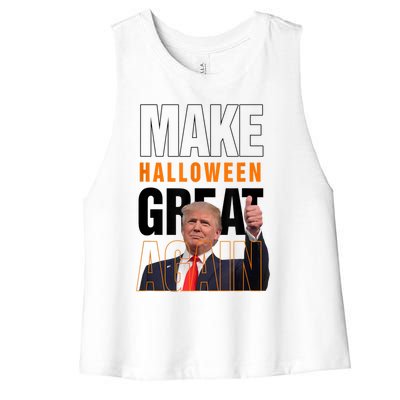 Trump Make Halloween Great Again Pro Trump 2024 Halloween Women's Racerback Cropped Tank