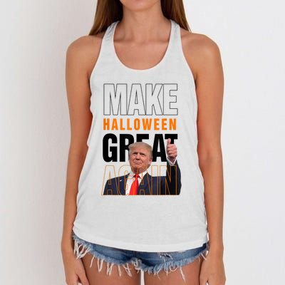 Trump Make Halloween Great Again Pro Trump 2024 Halloween Women's Knotted Racerback Tank