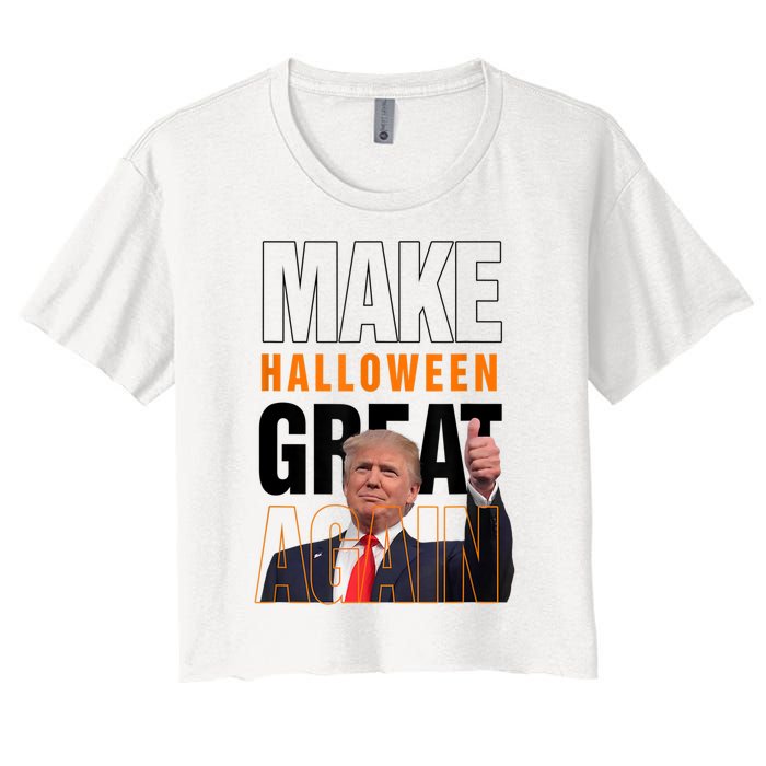 Trump Make Halloween Great Again Pro Trump 2024 Halloween Women's Crop Top Tee