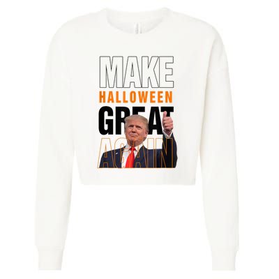 Trump Make Halloween Great Again Pro Trump 2024 Halloween Cropped Pullover Crew