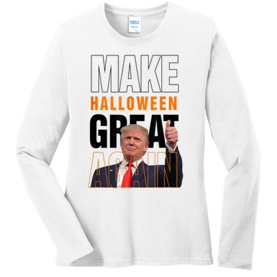 Trump Make Halloween Great Again Pro Trump 2024 Halloween Ladies Long Sleeve Shirt