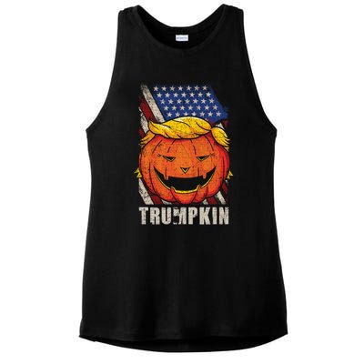 Trumpkin Make Halloween Great Again Patriotic Usa Distressed Gift Ladies PosiCharge Tri-Blend Wicking Tank