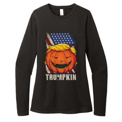 Trumpkin Make Halloween Great Again Patriotic Usa Distressed Gift Womens CVC Long Sleeve Shirt