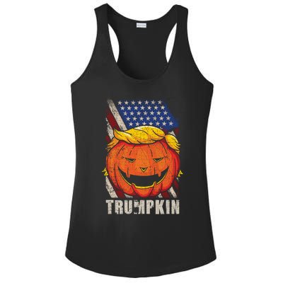 Trumpkin Make Halloween Great Again Patriotic Usa Distressed Gift Ladies PosiCharge Competitor Racerback Tank