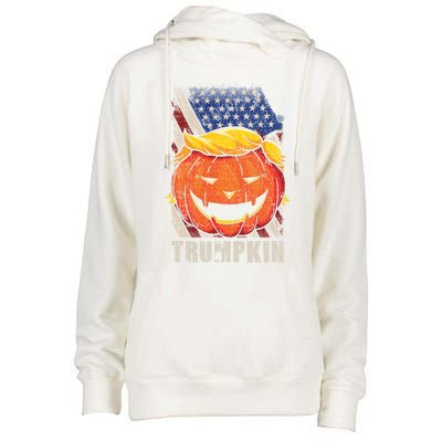 Trumpkin Make Halloween Great Again Patriotic Usa Distressed Gift Womens Funnel Neck Pullover Hood