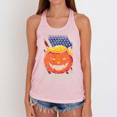 Trumpkin Make Halloween Great Again Patriotic Usa Distressed Gift Women's Knotted Racerback Tank