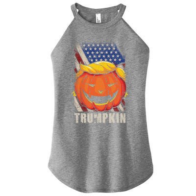 Trumpkin Make Halloween Great Again Patriotic Usa Distressed Gift Women's Perfect Tri Rocker Tank