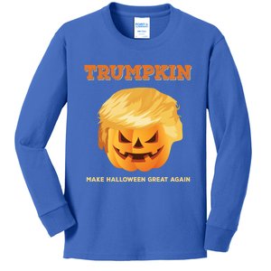 Trumpkin Make Halloween Great Again President Trump Pumpkin Cool Gift Kids Long Sleeve Shirt