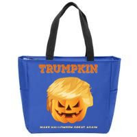 Trumpkin Make Halloween Great Again President Trump Pumpkin Cool Gift Zip Tote Bag