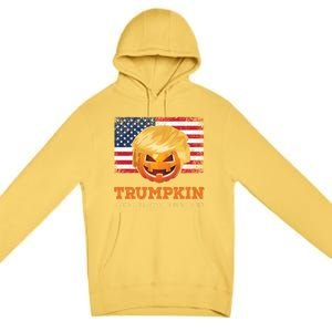 Trumpkin Make Halloween Great Again President Trump Pumpkin Gift Premium Pullover Hoodie