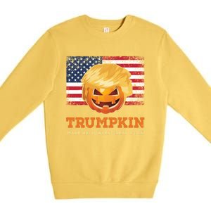 Trumpkin Make Halloween Great Again President Trump Pumpkin Gift Premium Crewneck Sweatshirt