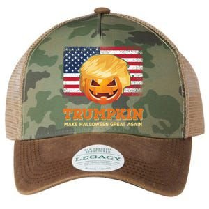 Trumpkin Make Halloween Great Again President Trump Pumpkin Gift Legacy Tie Dye Trucker Hat